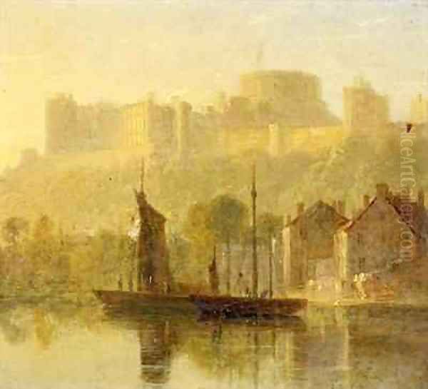 Windsor Castle from the Thames Oil Painting by William Daniell RA