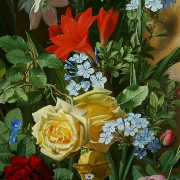 A Group Of Flowers Oil Painting by Otto Didrik Ottesen