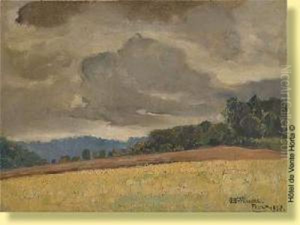 Nuees D'orage A Faulx Les Tombes Oil Painting by Henri Ottevaere