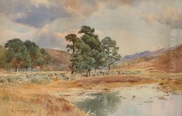 A Rural Landscape In Summer Oil Painting by Benjamin John Ottewell