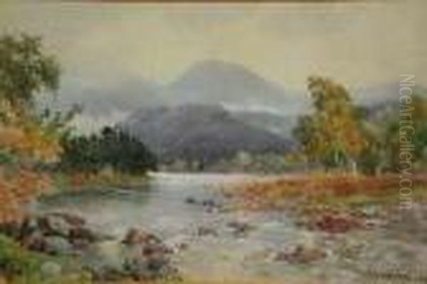 After Rain The Ballochbuie From Old Brig O'dee Oil Painting by Benjamin John Ottewell