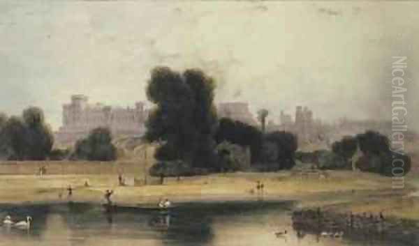 Windsor Castle from Eton Berkshire Oil Painting by William Daniell RA