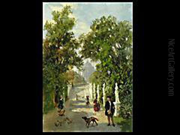 Spaziergang Auf Der Allee Im Park Oil Painting by Ruppert Otto Von