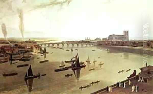 Westminster Bridge Oil Painting by William Daniell RA