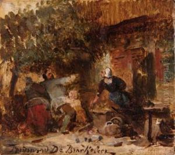 Scene D'auberge Oil Painting by Ferdinand de Braekeleer