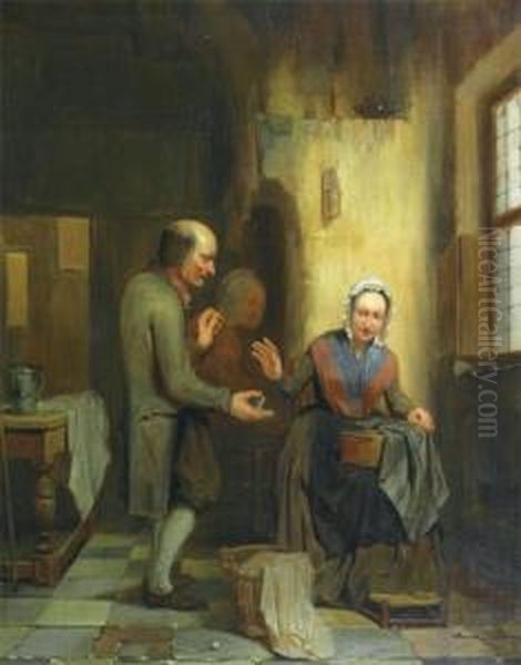 The Proposal Oil Painting by Ferdinand de Braekeleer