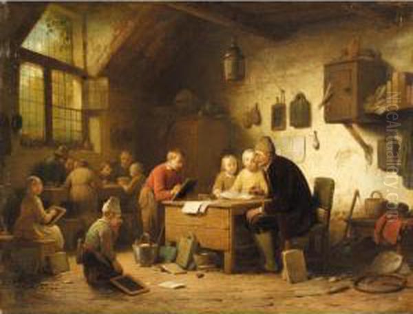 The Classroom Oil Painting by Ferdinand de Braekeleer