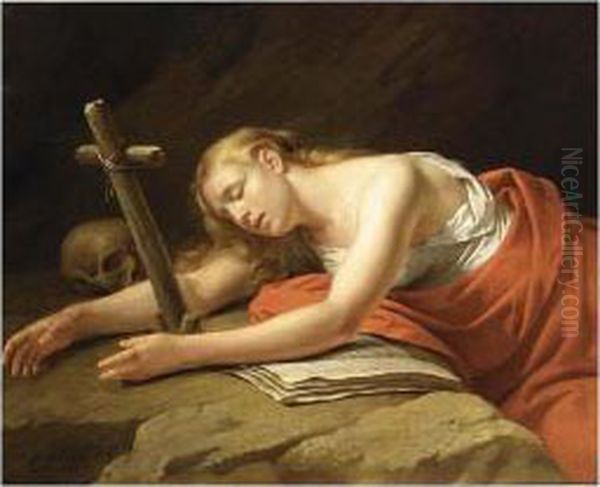 Mary Magdalene In Penitence Oil Painting by Ferdinand de Braekeleer