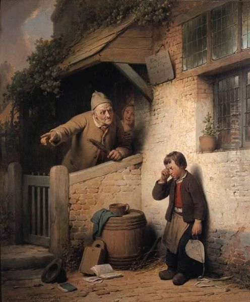 The Naughty Boy Oil Painting by Ferdinand de Braekeleer