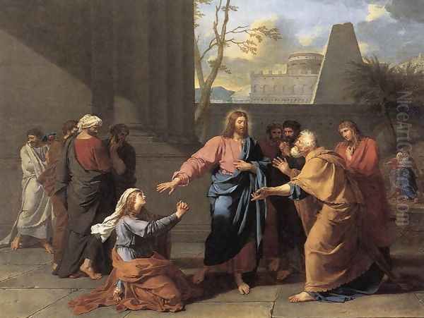 The Woman of Canaan at the Feet of Christ 1784 Oil Painting by Jean-Germain Drouais