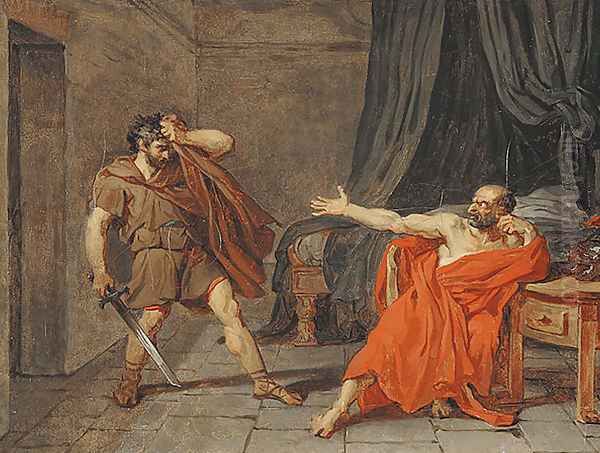 Study for Marius prisonnier à Minturnae (Study for Marius imprisoned at Minturno) Oil Painting by Jean-Germain Drouais