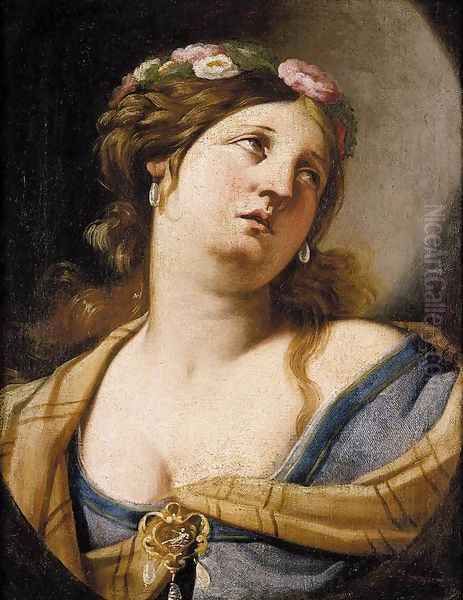 Study of a Woman 1650-52 Oil Painting by Luca Da Reggio (Ferrari)