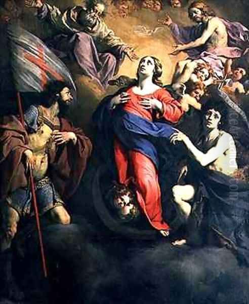 Assumption of the Virgin Oil Painting by Luca Da Reggio (Ferrari)