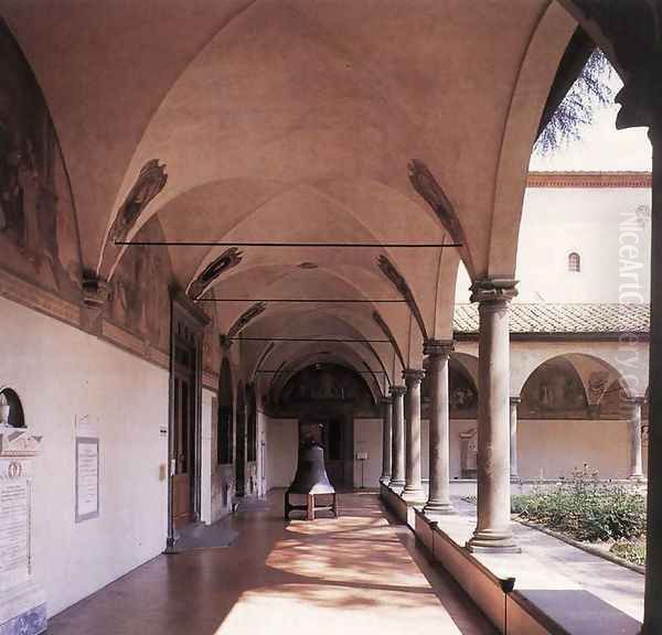 Courtyard I Oil Painting by Michelozzo Di Bartolomeo