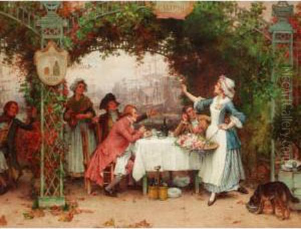 The Flower Seller Oil Painting by Pierre Outin