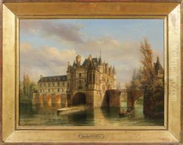 Le Chateau De Chenonceau Oil Painting by Pierre Justin Ouvrie