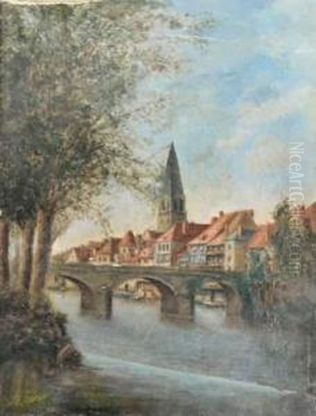 Strasbourg Oil Painting by Pierre Justin Ouvrie