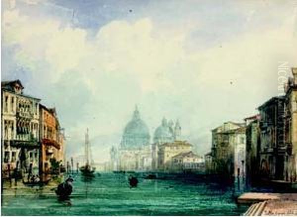 Vue Animee Du Grand Canal De Venise Oil Painting by Pierre Justin Ouvrie