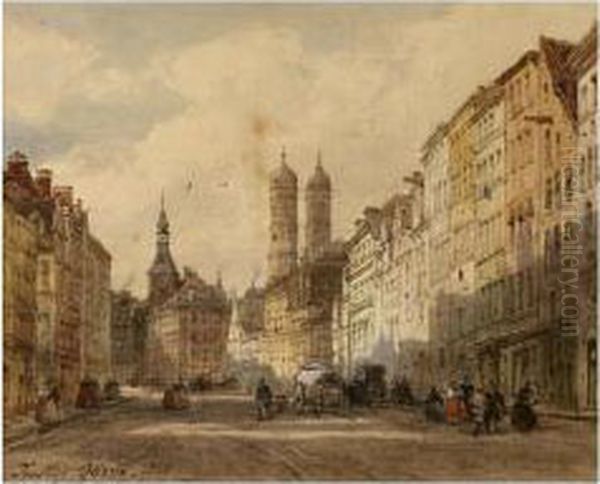 Munich Oil Painting by Pierre Justin Ouvrie