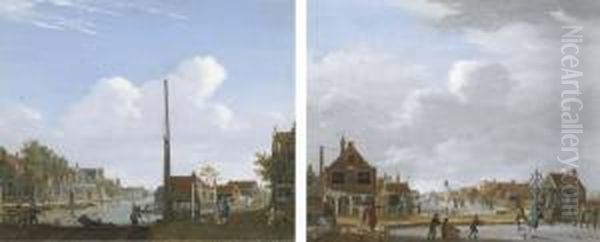 The Overtoom, Amsterdam, In Summe Oil Painting by Isaak Ouwater