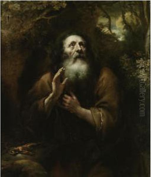 A Hermit Saint Oil Painting by Jurgen Ovens