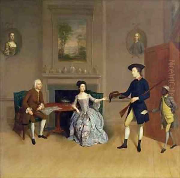 John Orde with his wife Anne and his eldest Son William of Morpeth Northumberland Oil Painting by Arthur Devis