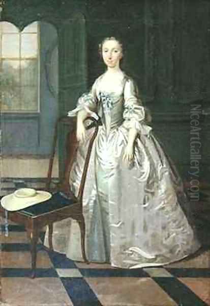 A Lady in a Drawing Room Oil Painting by Arthur Devis