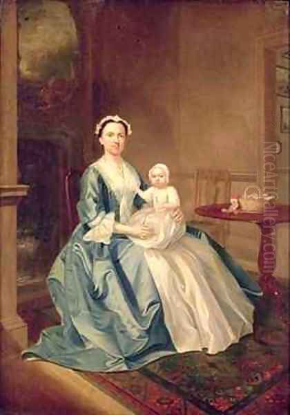 Portrait of a lady of the Lister family and Child Oil Painting by Arthur Devis