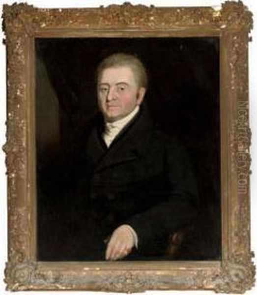 Portrait Of A Gentleman, Seated Half-length, In A Black Suit Oil Painting by William Owen