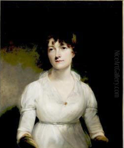 Portrait Of Miss Fellows Oil Painting by William Owen