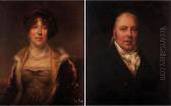 Portrait Of John Allen, And His Wife Oil Painting by William Owen