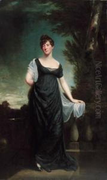 Portrait Of Mrs Shaw Of Greens Norton Oil Painting by William Owen