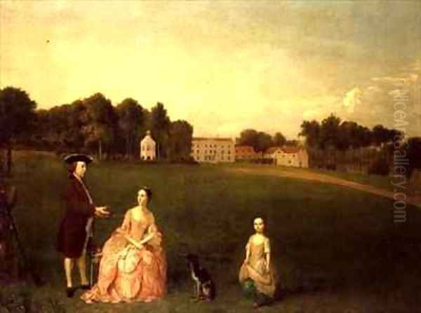 The Cropp Family of Shudy Camps Park Cambridge Oil Painting by Arthur Devis