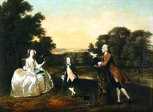 Mr and Mrs Van Harthals and Their Son Oil Painting by Arthur Devis