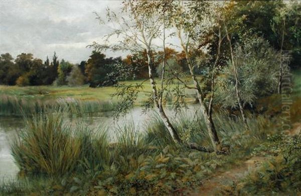 River Landscape Oil Painting by George Oyston