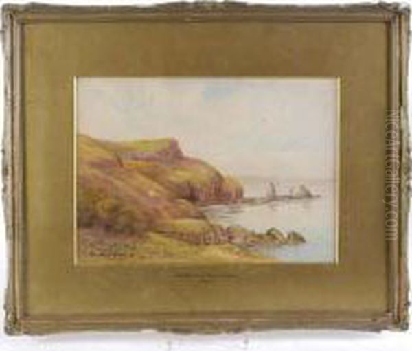 Ansteys Cove, Torquay Oil Painting by George Oyston