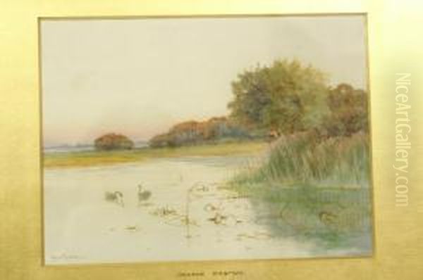 Norfolk Backwater Oil Painting by George Oyston