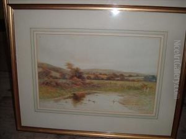 A View Ofa Pond Oil Painting by George Oyston