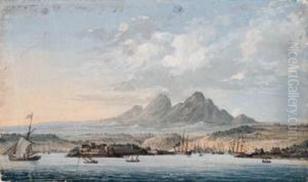 Vue Du Fort St. Pierre Ou Royal De La Martinique En 1782 Oil Painting by Pierre Ozanne