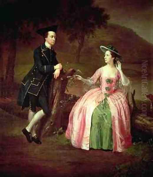 Sir George and Lady Strickland Oil Painting by Arthur Devis