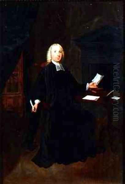 Portrait of the Rev William Farington Vicar of Leigh in Lancashire Oil Painting by Arthur Devis