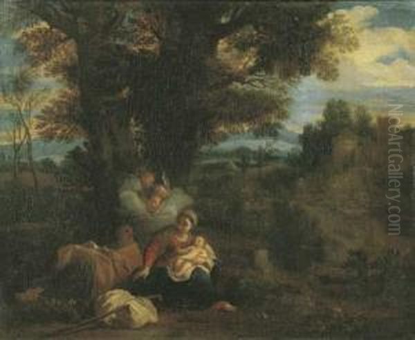 Riposo Durante La Fuga In Egitto Oil Painting by Giovanni Battista Pace