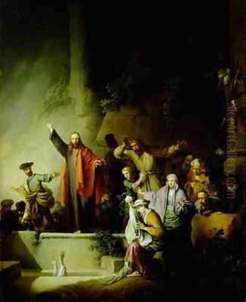 The Raising of Lazarus Oil Painting by Christian Wilhelm Ernst Dietrich