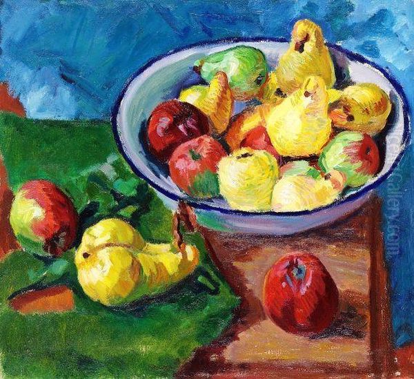 Birnen Und Apfel Oil Painting by Paul Paeschke