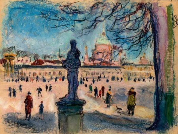 Der Lustgarten Mit Blick Auf Das Schlos Oil Painting by Paul Paeschke