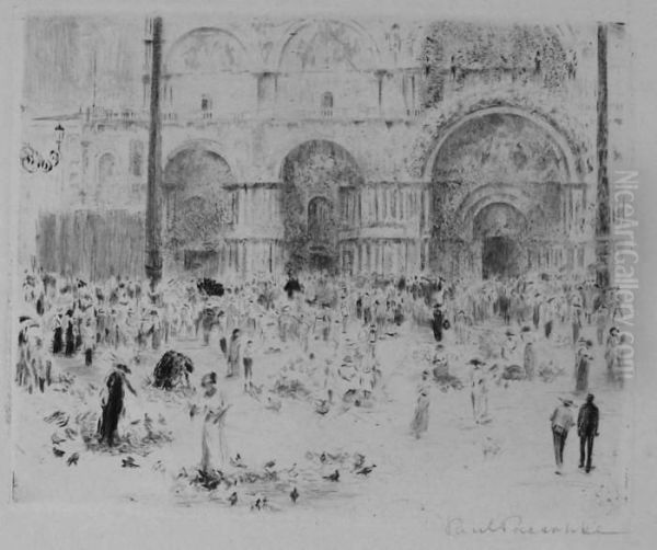 Der Markusplatz In Venedig Oil Painting by Paul Paeschke