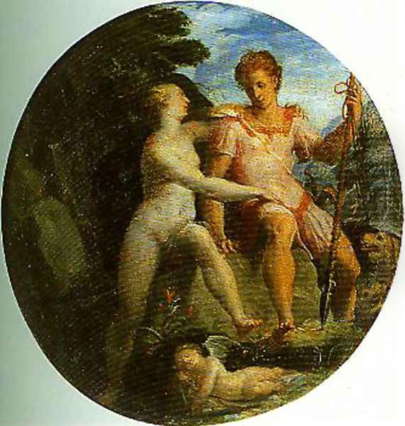 Venus and Adonis Oil Painting by Girolamo Del Crocifissaio (see Macchietti)