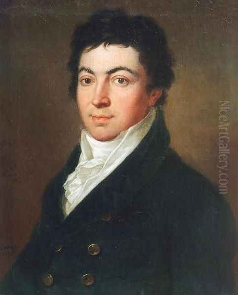 Ferfi arckep, 1816 Oil Painting by Janos Donat