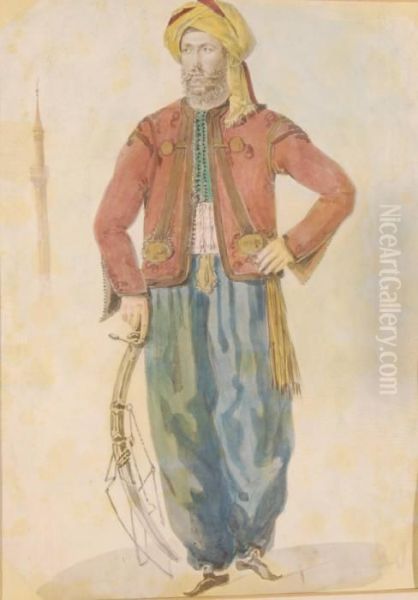 Middle Eastern Body Guard Oil Painting by William Page