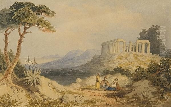 The Ruins At Bassae Oil Painting by William Page